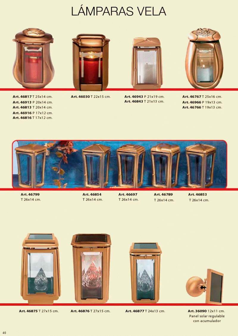 Catálogo lámparas vela de bronce