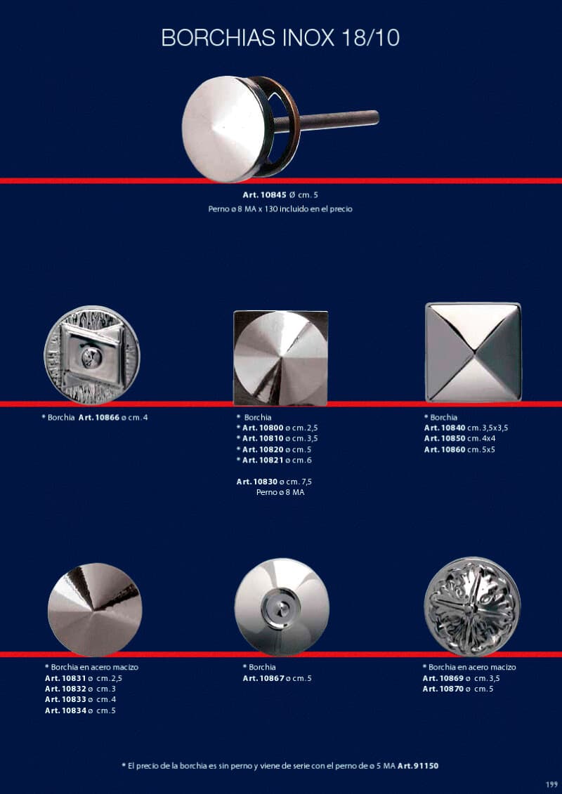 Catálogo brochias y accesorios de acero