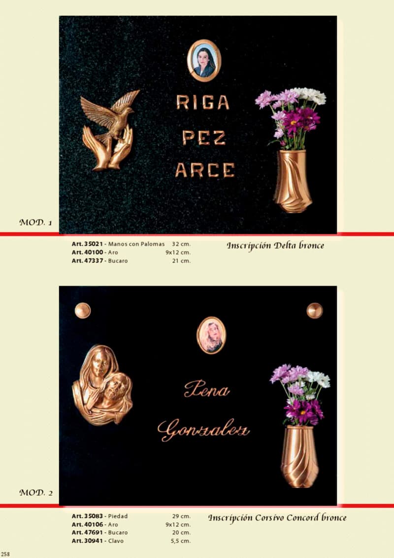 Catálogo lápidas de acero 