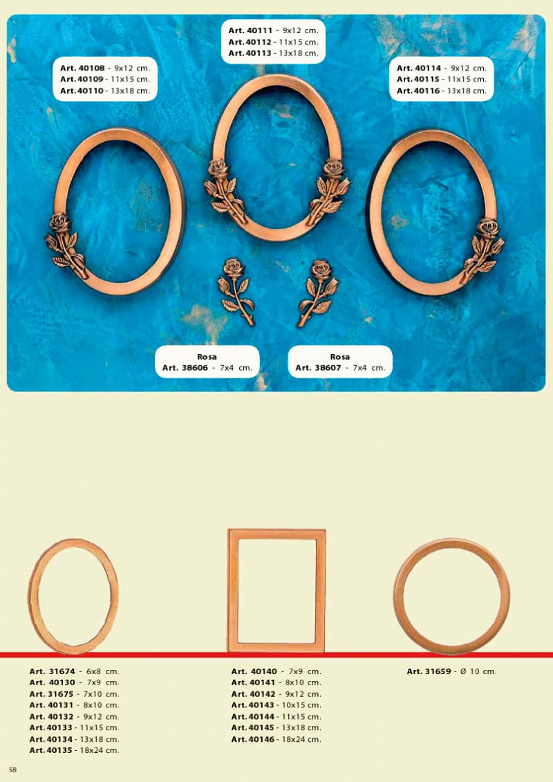 Catálogo marcos de bronce